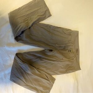 Prana woman’s hiking casual pants in khaki brown color